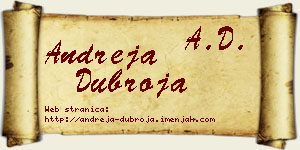 Andreja Dubroja vizit kartica
